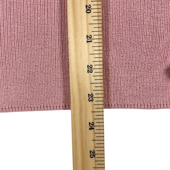 Anthropologie Women's Sweetheart Neck Lace Sleeve Ribbed Sweater Pink XL - Picture 3 of 11